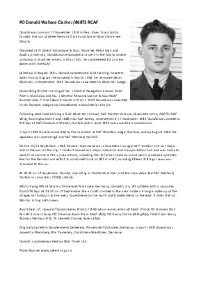 A preview of a PDF biography for Clarke, Donald Wallace